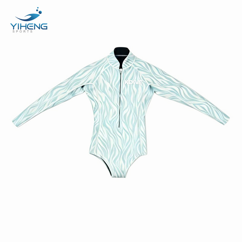 Traje de neopreno para bikini con estampado azul de 1 mm para mujer