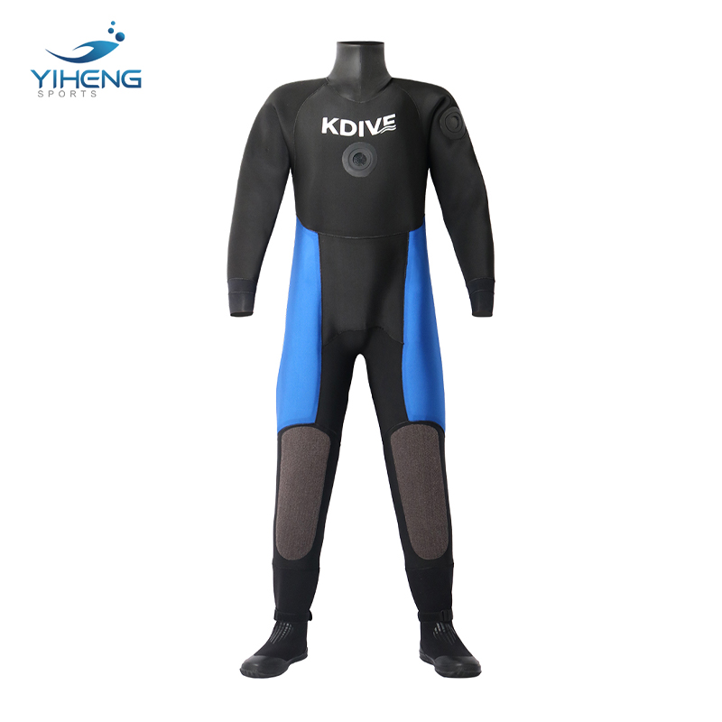 Traje seco de neopreno azul-negro