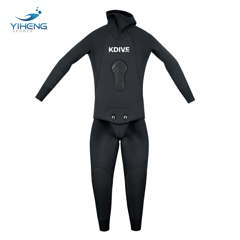 Traje de neopreno de pesca submarina negro de 5 mm