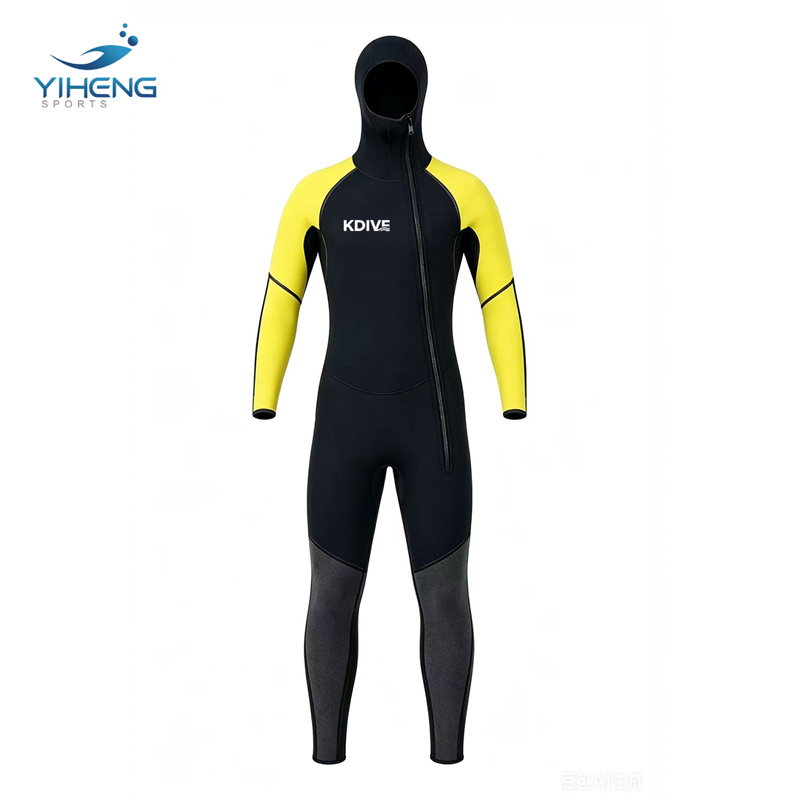 Traje de buceo con capucha de neopreno CR de 5 mm para mujer Traje de neopreno para pesca submarina con cremallera frontal completa