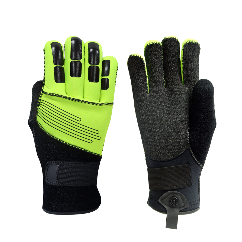 Guantes de neopreno reforzados con Kevlar de alta visibilidad