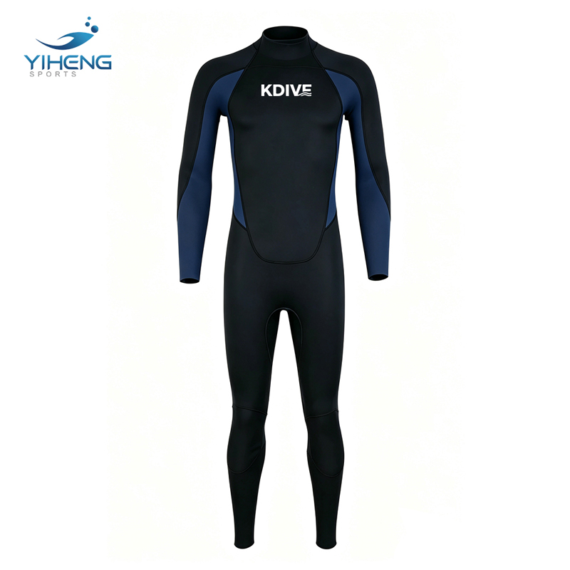 Traje de neopreno de una pieza de manga larga de 2-3 mm para hombre, color azul y negro, para surf, snorkel y buceo