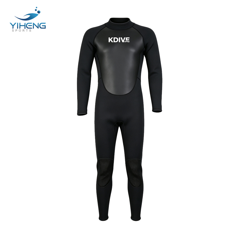 Traje de neopreno negro completo de manga larga de neopreno de 3 mm para hombre